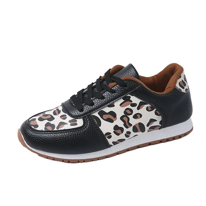 Leanna Leopard Sneakers in Charcoal