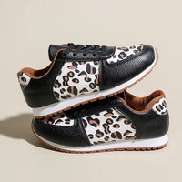 Leanna Leopard Sneakers in Charcoal
