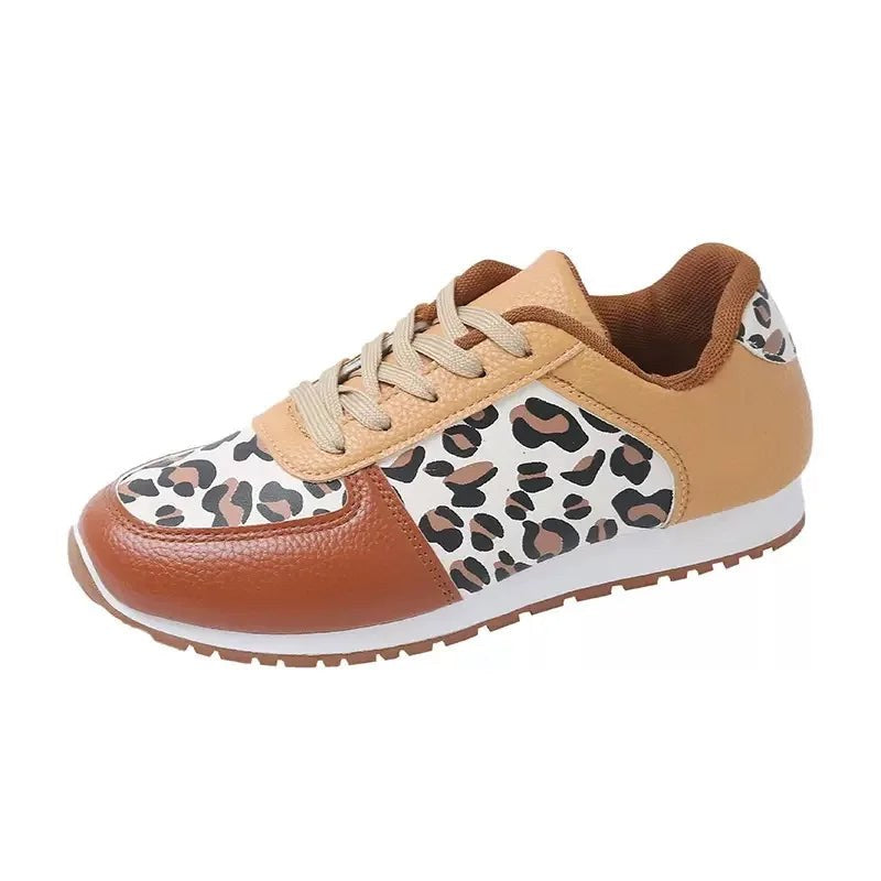 Leanna Leopard Sneakers in Sienna Brown