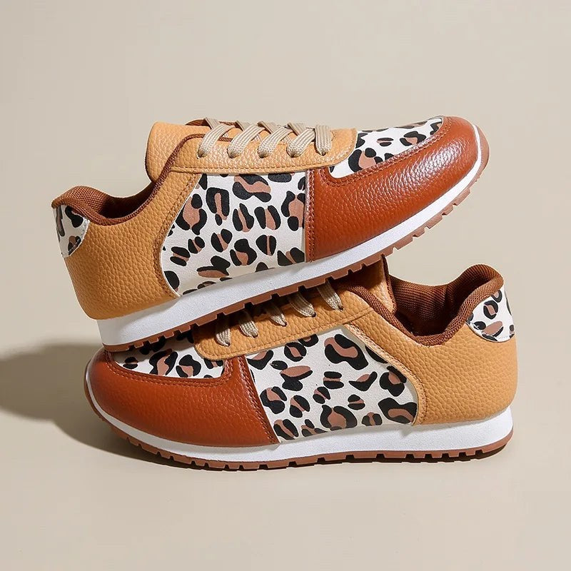 Leanna Leopard Sneakers in Sienna Brown