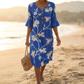 Leanora Women's Floral Midi Dress with Flutter Sleeves