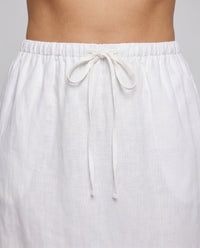 Leila Airy Linen Skirt with Elastic Waist