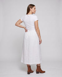 Leila Airy Linen Skirt with Elastic Waist