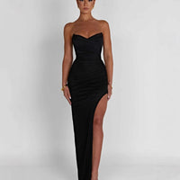 Leila Elegant Wrap Dress with Side Split