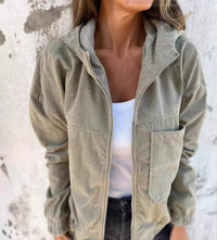 Leila Lightweight Jacket with Pockets in Khaki Green