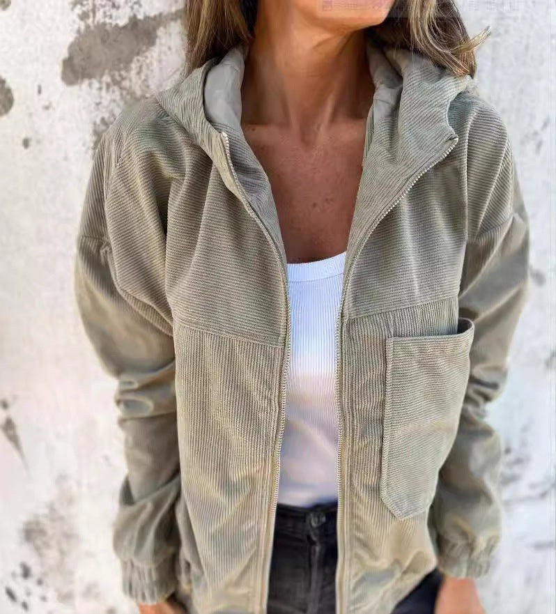 Leila Lightweight Jacket with Pockets in Khaki Green