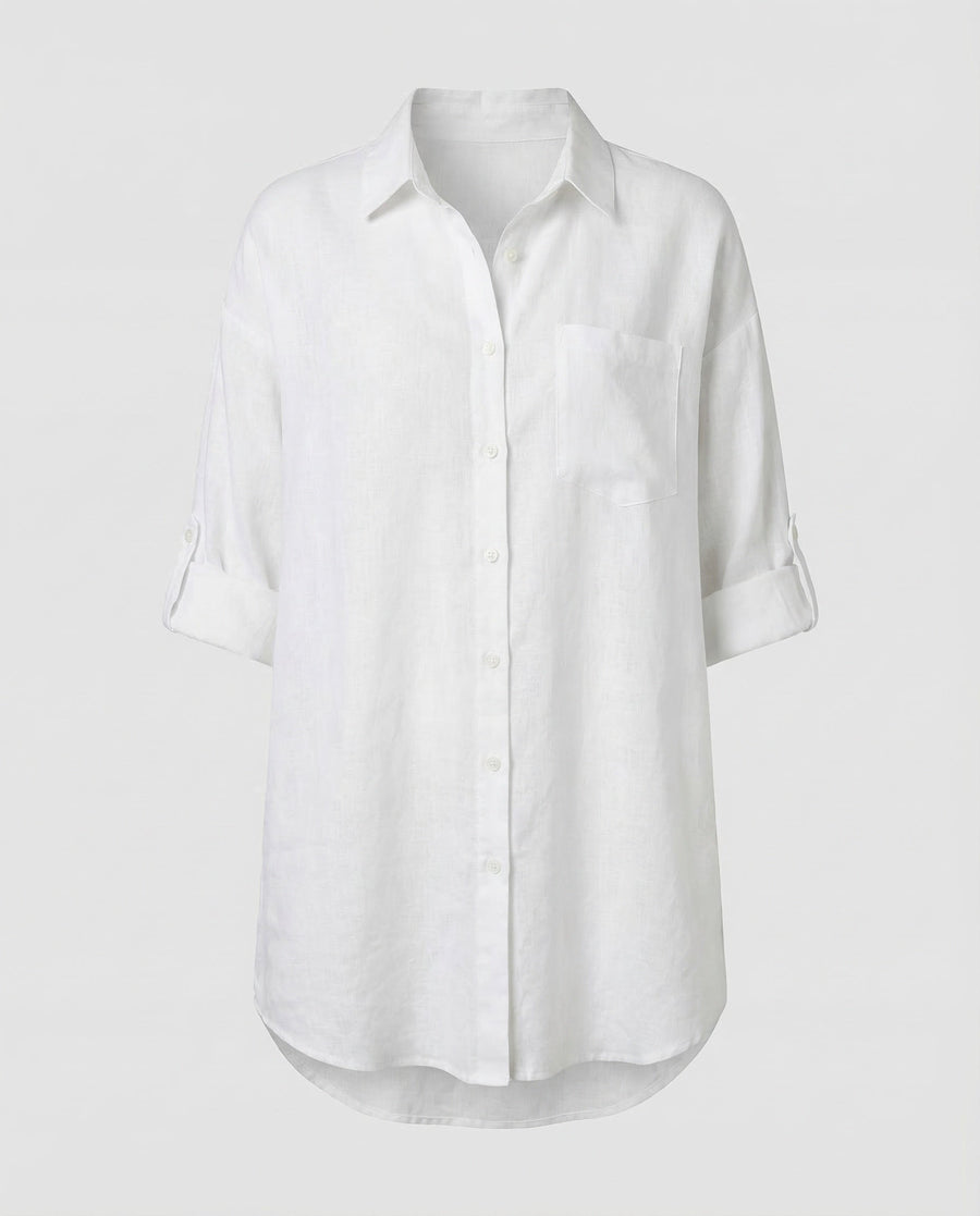 Leila Shirt with Oversized in White