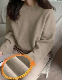 Leila Sweater with Crew Neck in Apricot