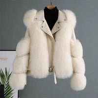 LeMarc Faux Fur Jacket in Beige