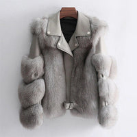 LeMarc Faux Fur Jacket in Gray