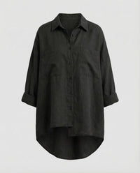 Lena Blouse with Oversized in Black