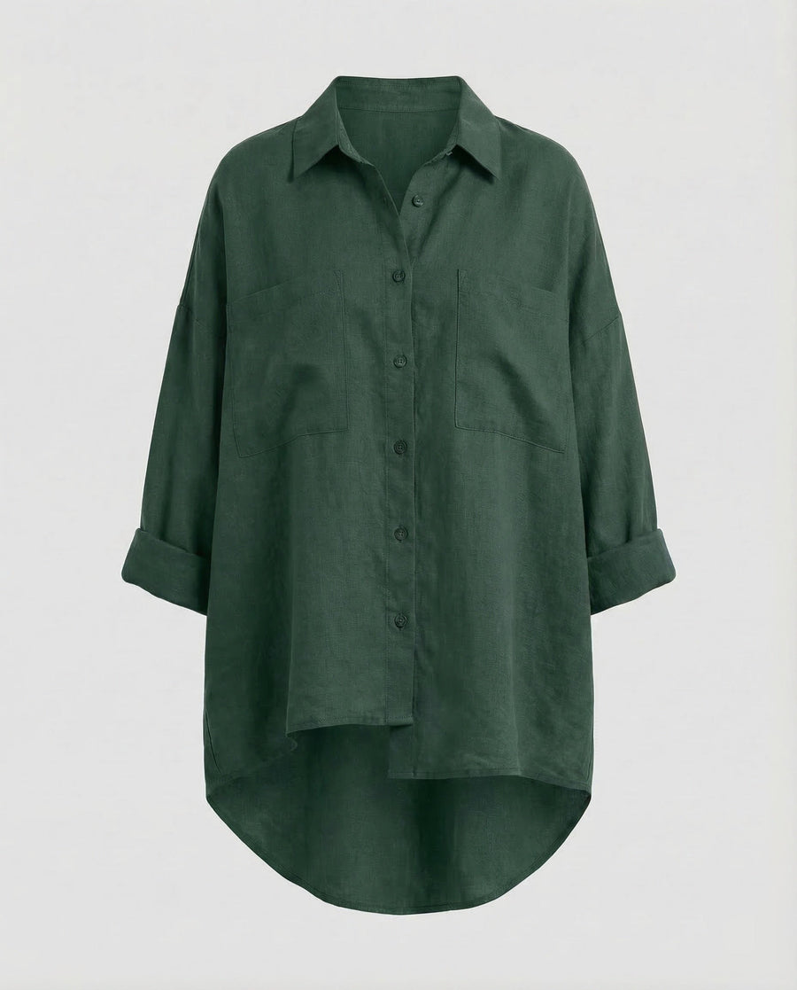 Lena Blouse with Oversized in Green