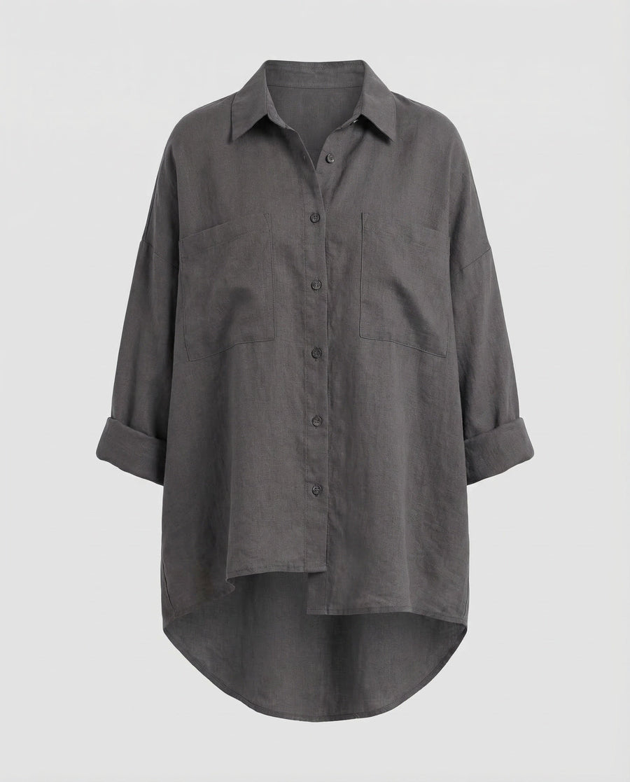 Lena Blouse with Oversized in Grey
