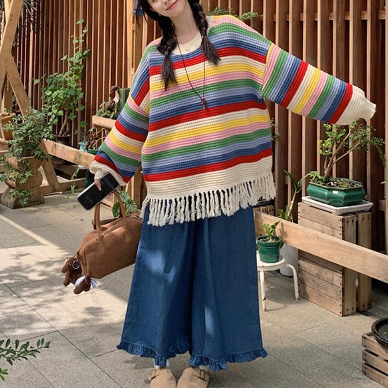 Lena Knit Sweater in Rainbow