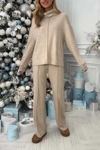 Lena Set with Stand Collar in Khaki