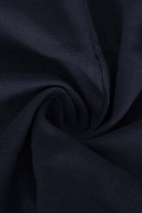 Lena Women's V-Neck Two-Piece Set Short Sleeve Top Straight Pants in Navy Blue