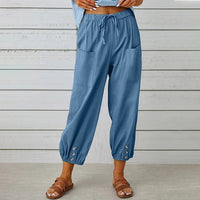 Lena™ High Waist Relaxed Pants in Denim Blue