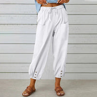 Lena™ High Waist Relaxed Pants in White