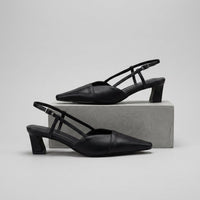 Leni Pointed Toe Slingback in Charcoal