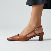 Leni Pointed Toe Slingback in Sienna Brown