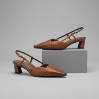 Leni Pointed Toe Slingback in Sienna Brown