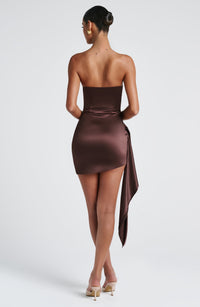 Jasmine Mini Dress – Plum Brown