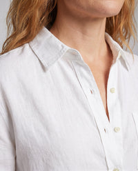 Leonie Elegant Linen Blouse with Chest Pocket