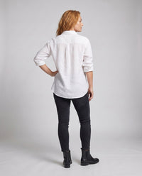 Leonie Elegant Linen Blouse with Chest Pocket