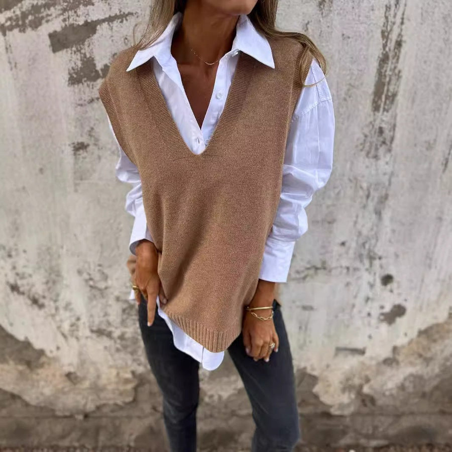 Leonie Knit Sweater with V-Neck