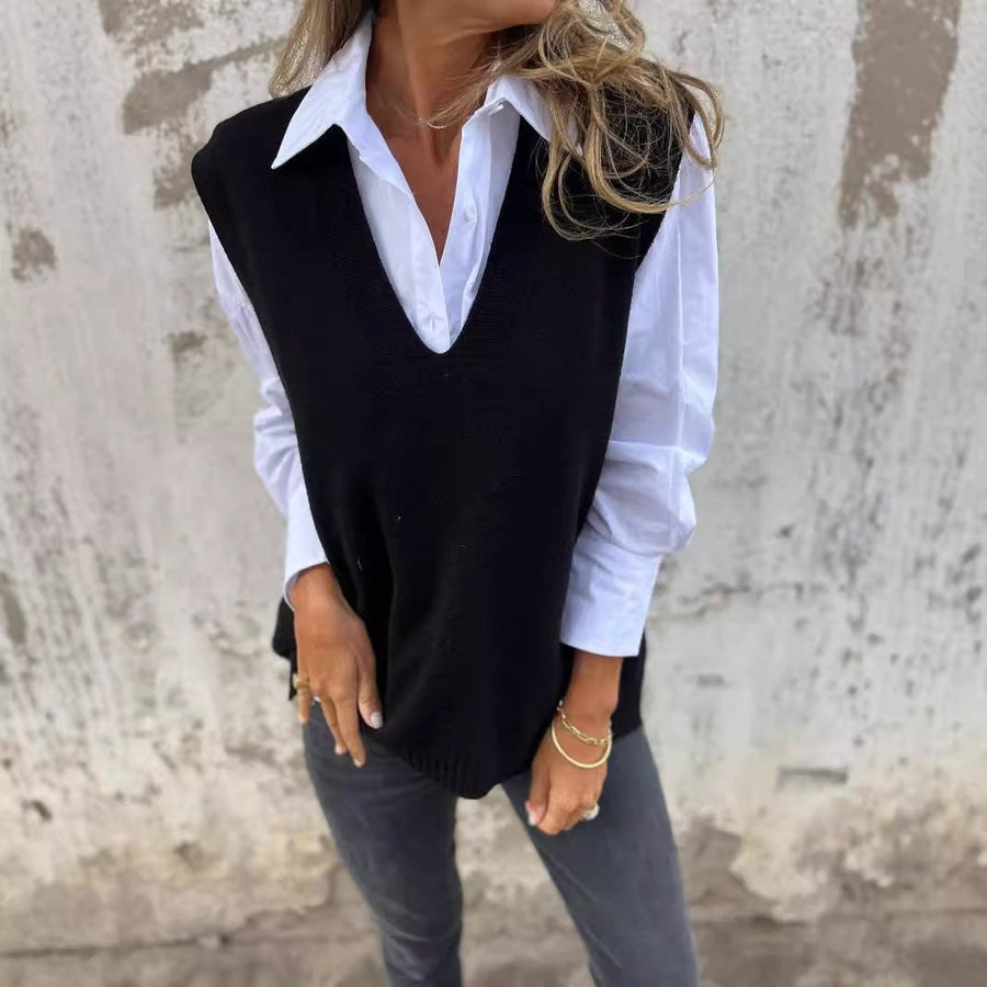 Leonie Knit Sweater with V-Neck