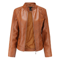 Leonie Leather Jacket in Brown