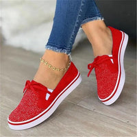 Leonie Linen Shoes in Red