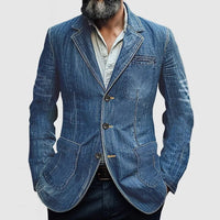 Leopold Casual Denim Blazer in Helleblau