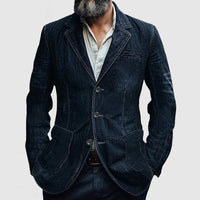 Leopold Casual Denim Blazer in Navy