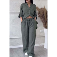 Leopold Cotton Set in Army Green