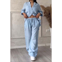 Leopold Cotton Set in Sky Blue
