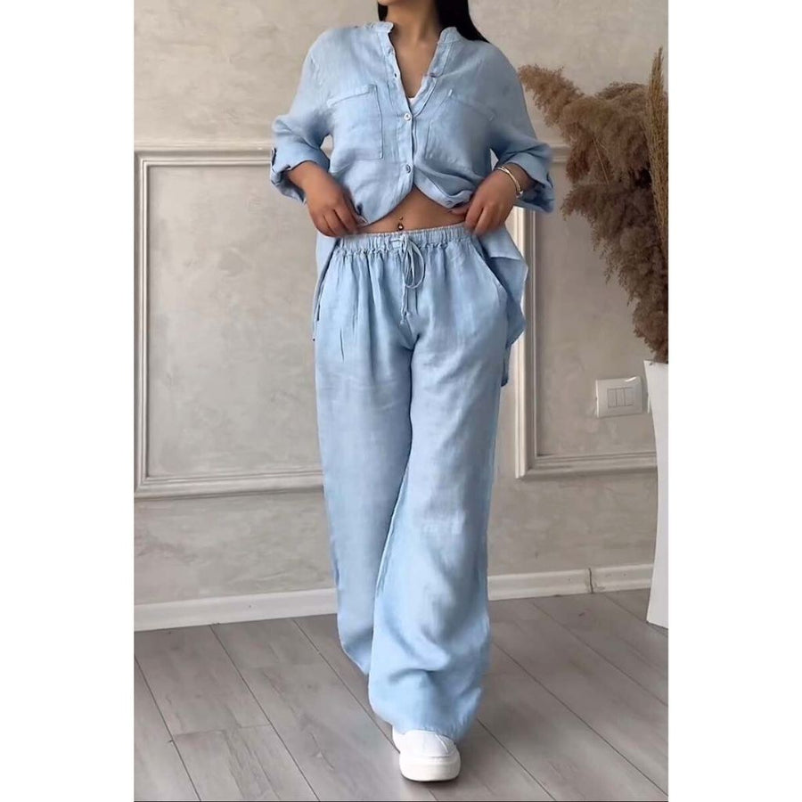 Leopold Cotton Set in Sky Blue