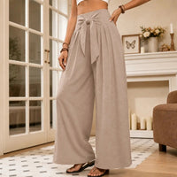 Lerwick Women's High Waist Wide Leg Pants in Apricot