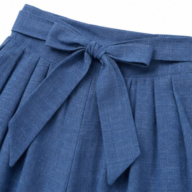 Lerwick Women's High Waist Wide Leg Pants in Blue