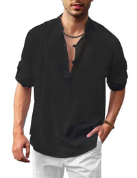 Levi Casual Linen Shirt in Black