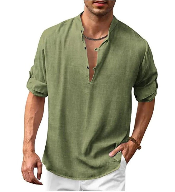 Levi Casual Linen Shirt in Green