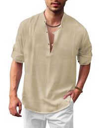 Levi Casual Linen Shirt in Khaki