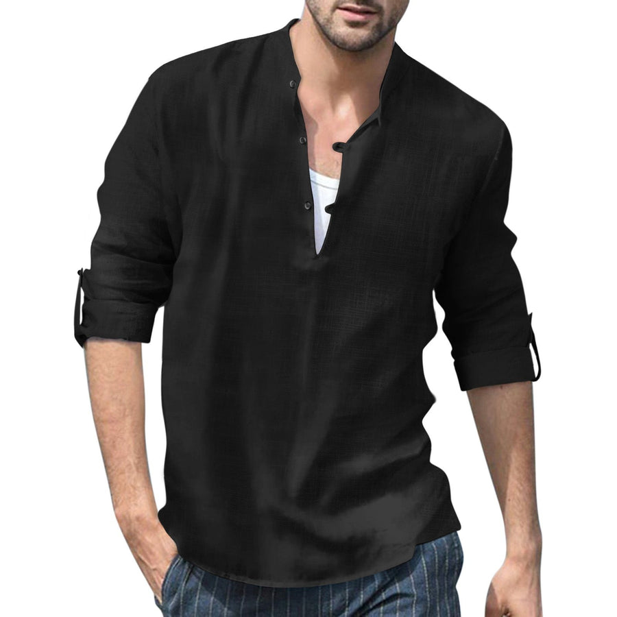Levi Casual Linen Shirt in Navy