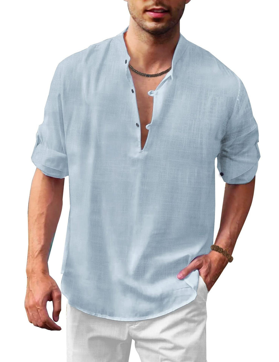 Levi Casual Linen Shirt in Sky Blue