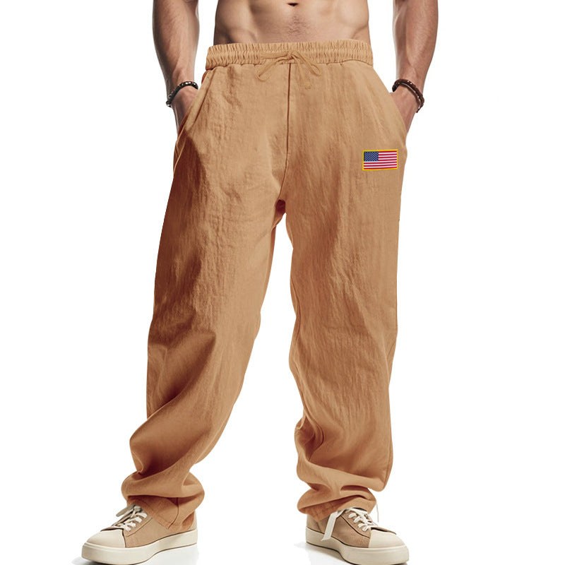 Levi Relaxed Linen Trousers with Elastic Waist in Ochre