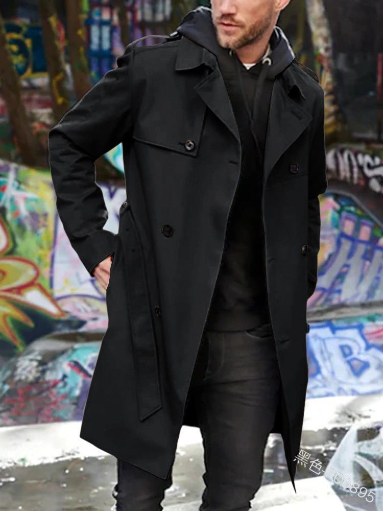 Levi Trench Coat with Pockets in Black