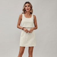 Lexi Eyelet Tie-Waist Dress in Pearl
