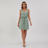Lexi Eyelet Tie-Waist Dress in Sea Foam