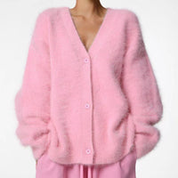 Lia Knit Cardigan with Long Sleeve in Pink