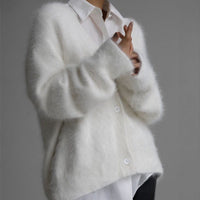 Lia Knit Cardigan with Long Sleeve in White